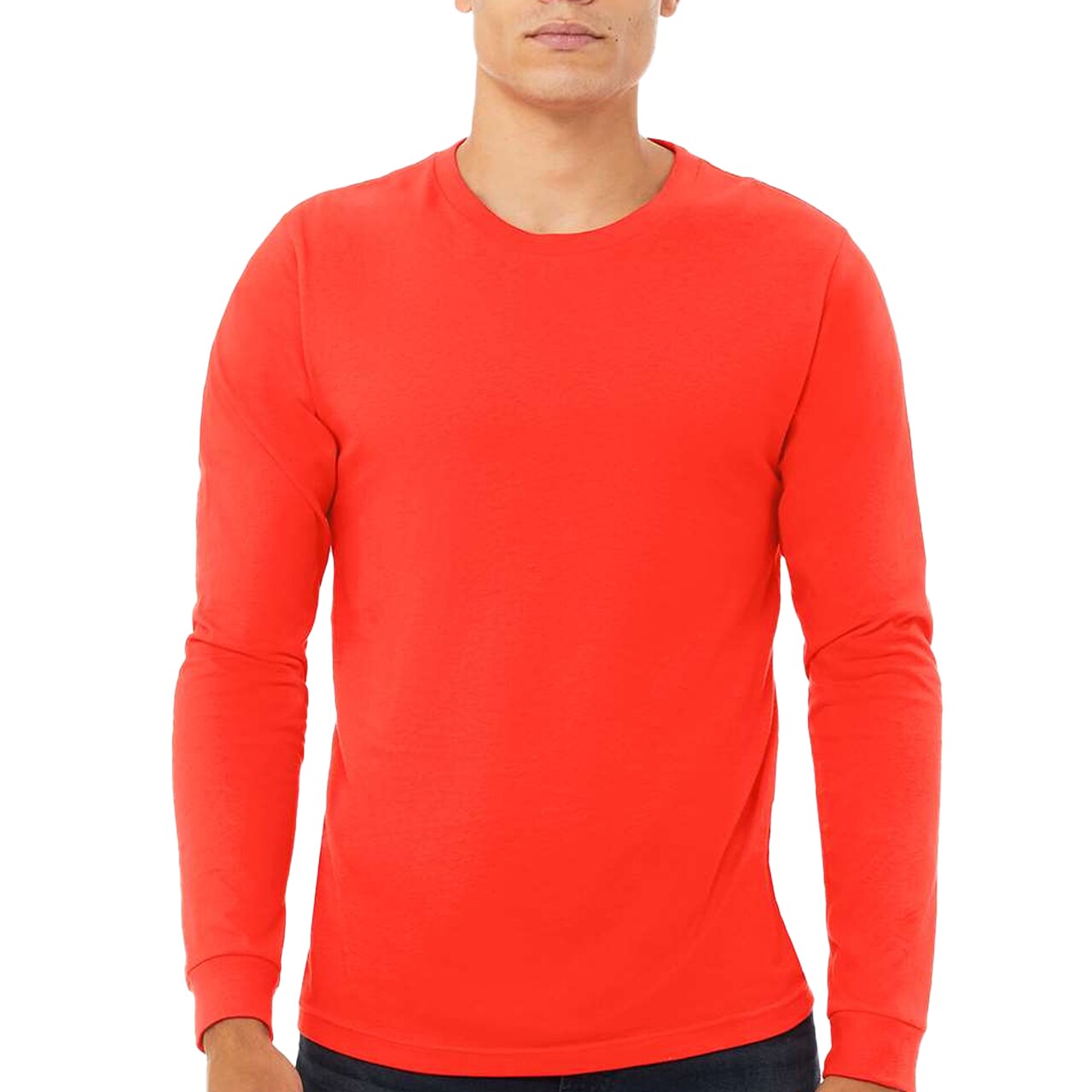 Bella + Canvas Long Sleeve T-Shirt, Men’s Heavy Cotton Jersey Tee.